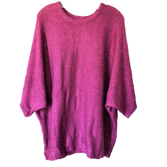 Melissa McCartney Seven7 Pullover Sweater NEW Sz Lg Oversized Sequins Holiday - Picture 1 of 16
